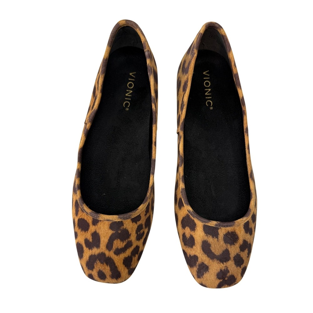 Vionic Orinda Leopard Print Brown & Black Ballet Flats / new without tags
